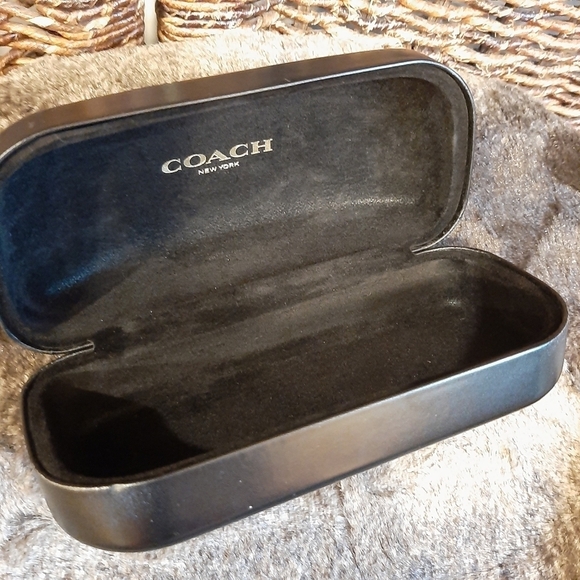 Coach New York Hard Sided Glasses Case Women's Black Clamshell Luxury Designer - Picture 2 of 7
